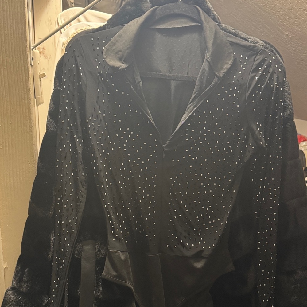 Elegant Black Studded Women's Jacket